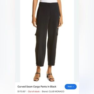 Club Monaco Black Curved Cargo Pants